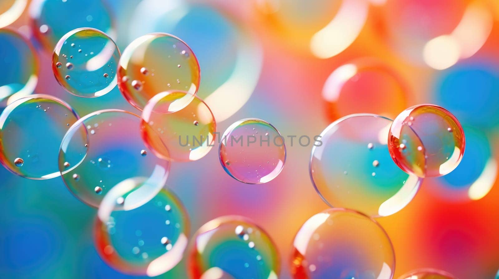 background with colorful and vibrant bubbles, ai