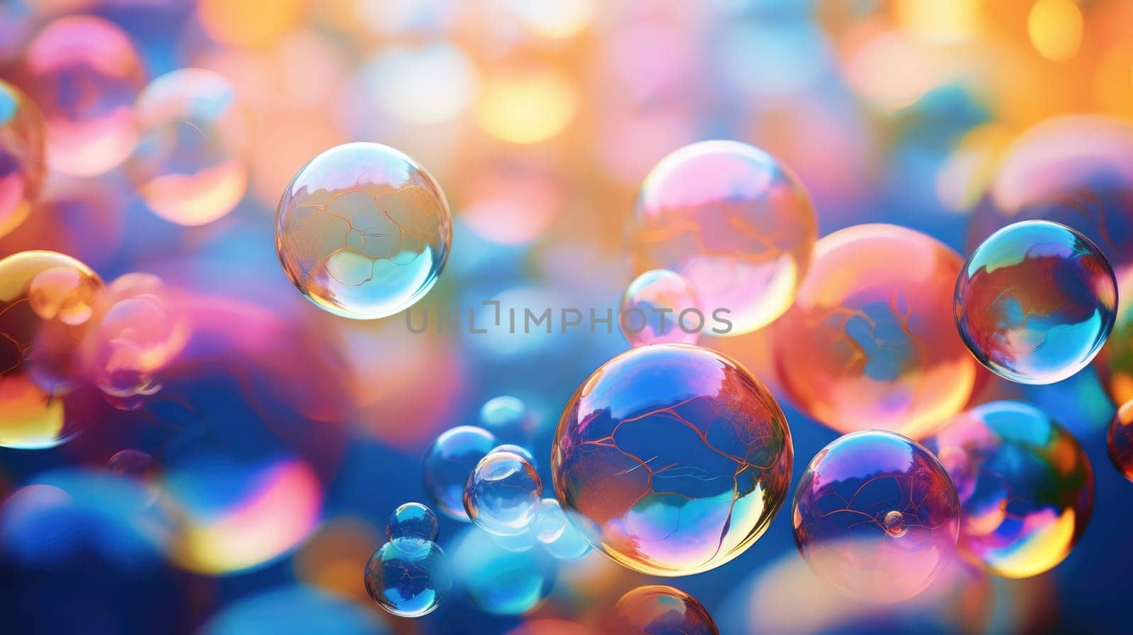 background with colorful and vibrant bubbles, ai