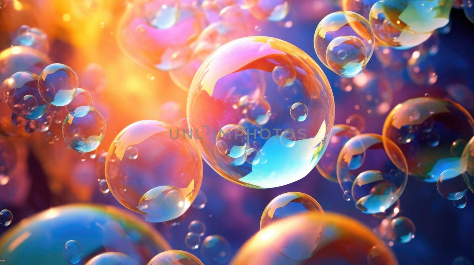 background with colorful and vibrant bubbles, ai