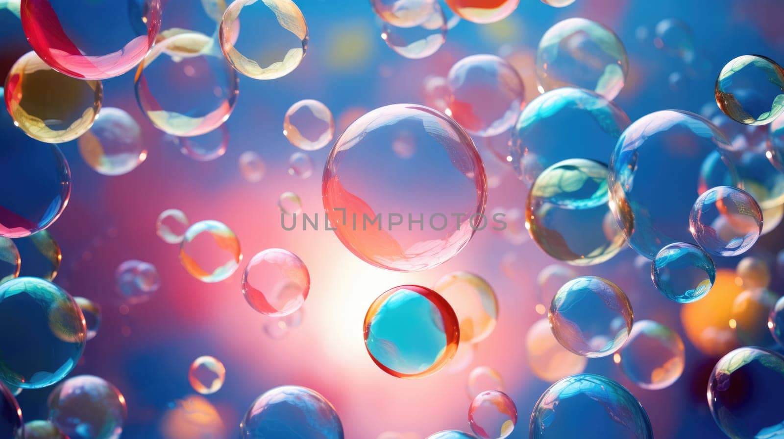 background with colorful and vibrant bubbles, ai