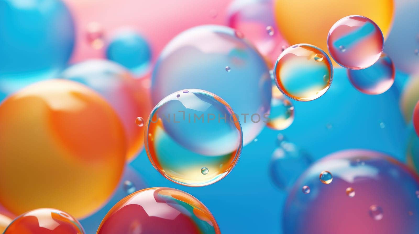 background with colorful and vibrant bubbles, ai