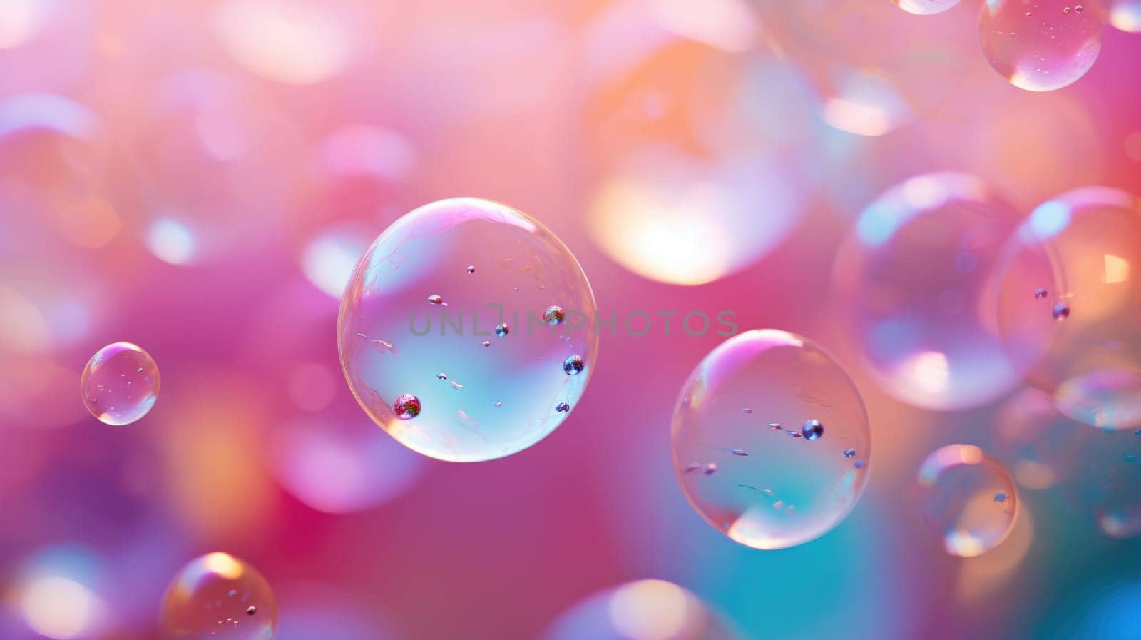 background with colorful and vibrant bubbles, ai