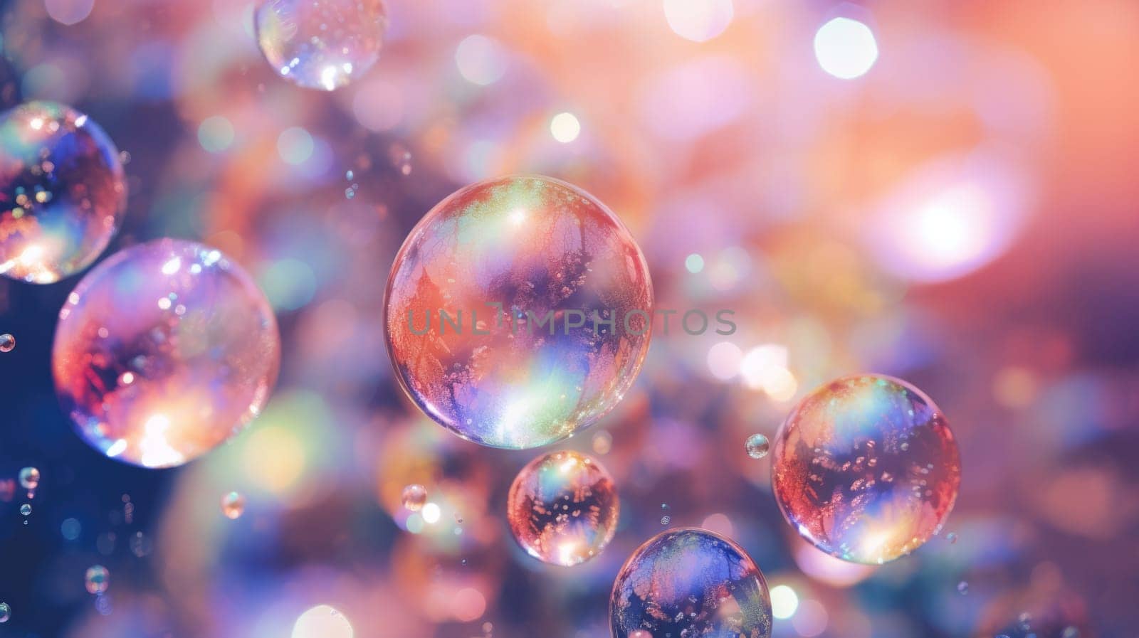 background with colorful and vibrant bubbles, ai