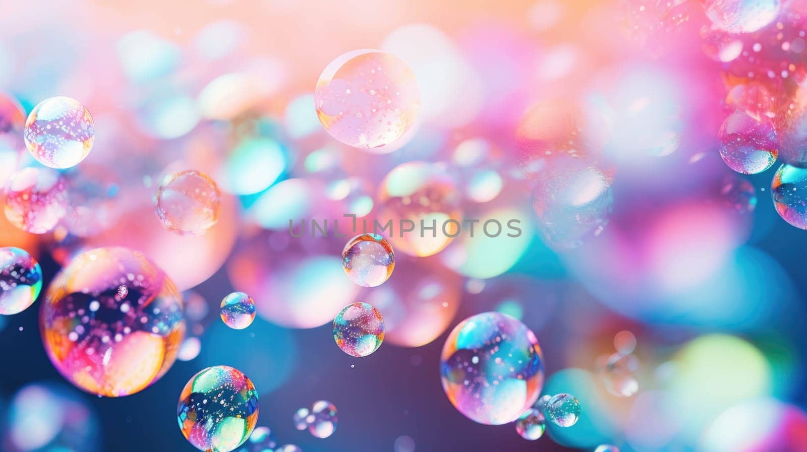 background with colorful and vibrant bubbles, ai