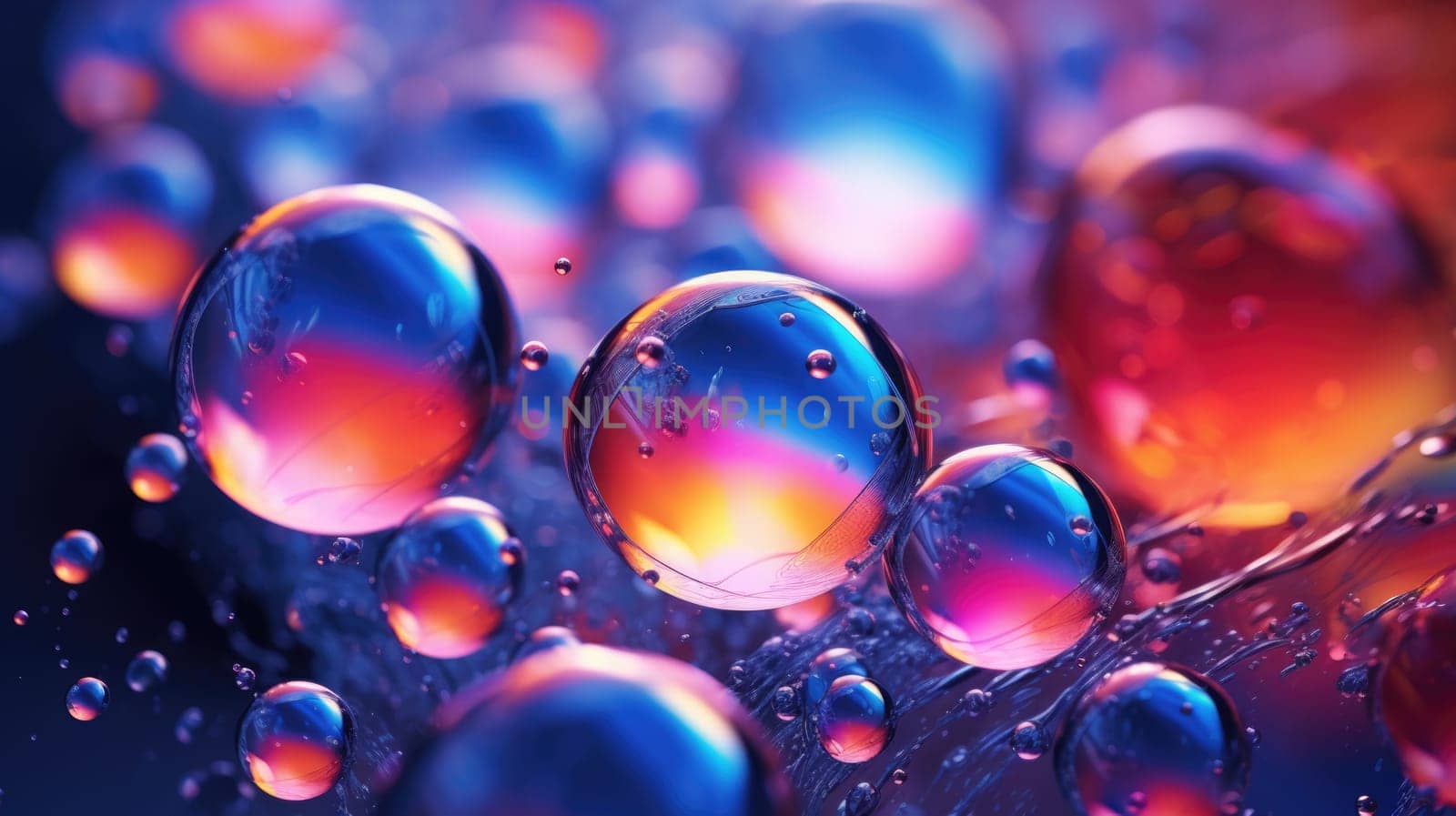 background with colorful and vibrant bubbles, ai
