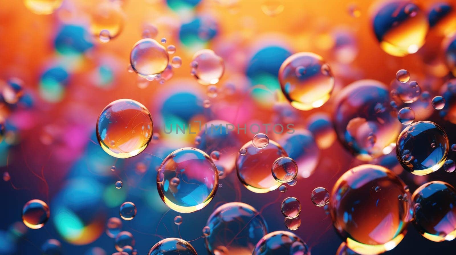 background with colorful and vibrant bubbles, ai