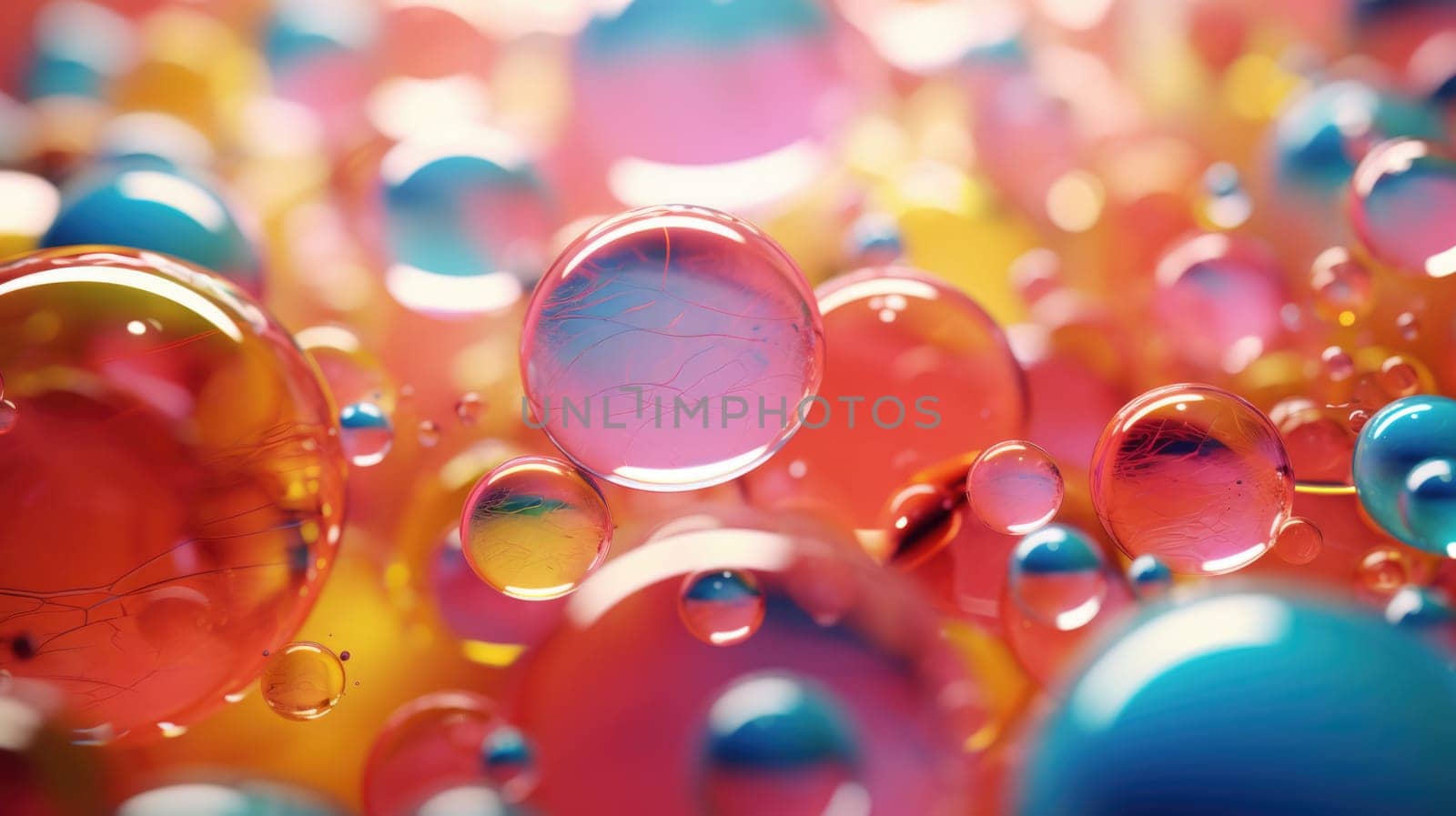 background with colorful and vibrant bubbles, ai