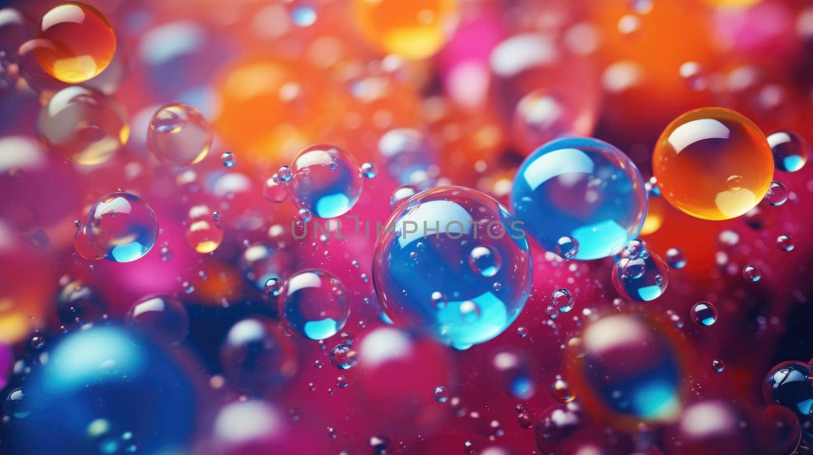 background with colorful and vibrant bubbles, ai