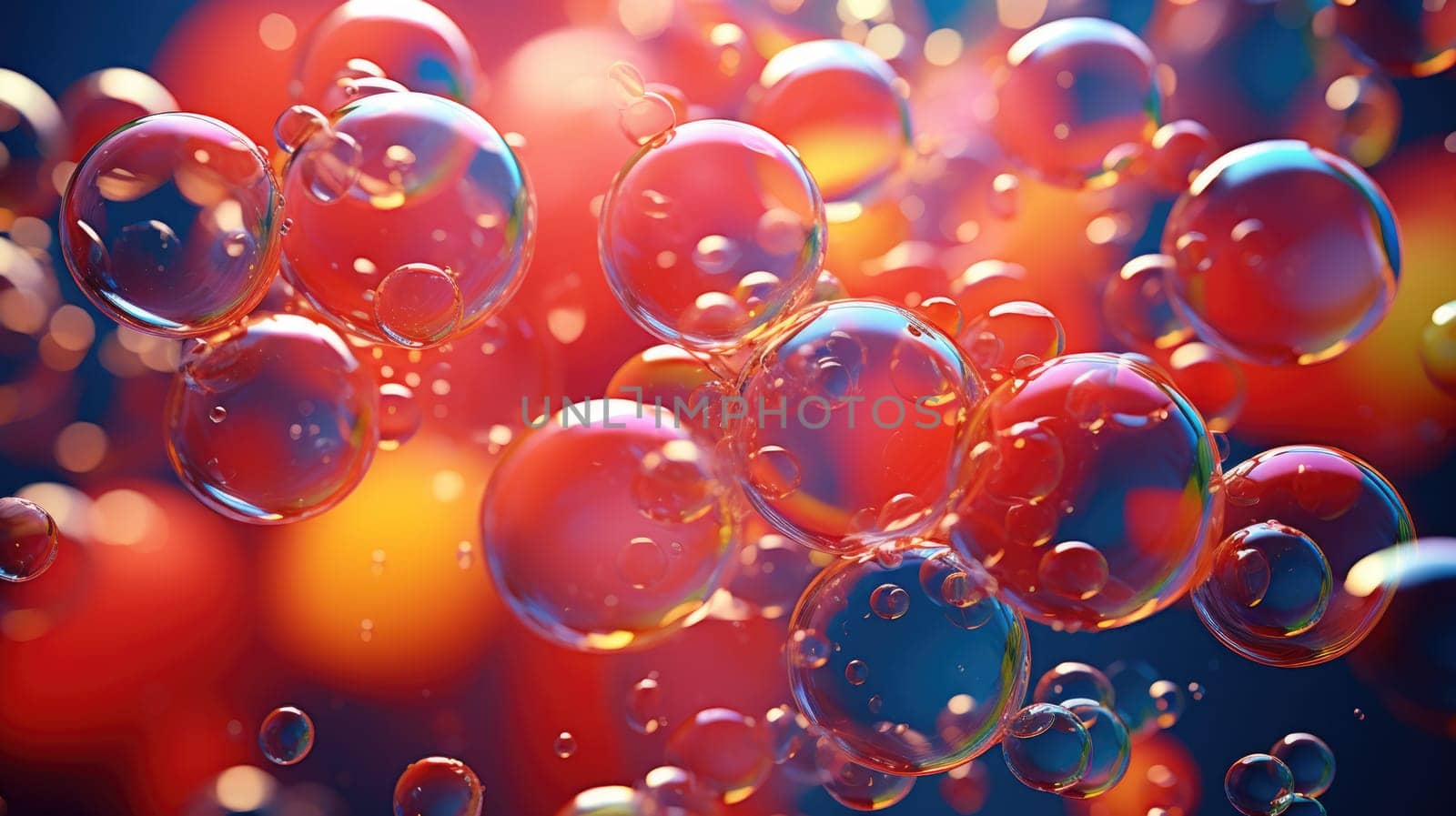 background with colorful and vibrant bubbles, ai