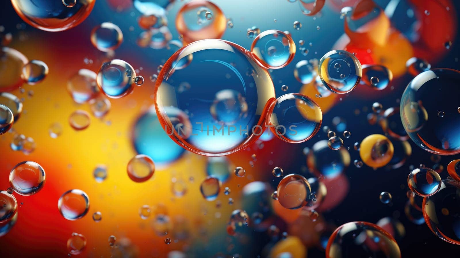 background with colorful and vibrant bubbles, ai