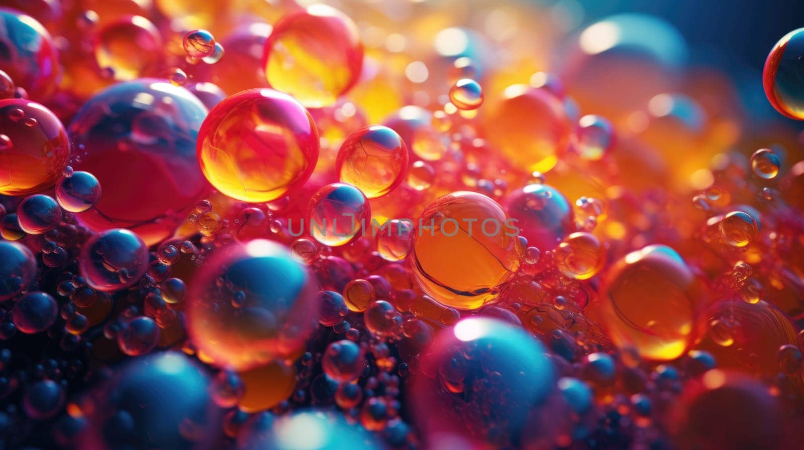 background with colorful and vibrant bubbles, ai