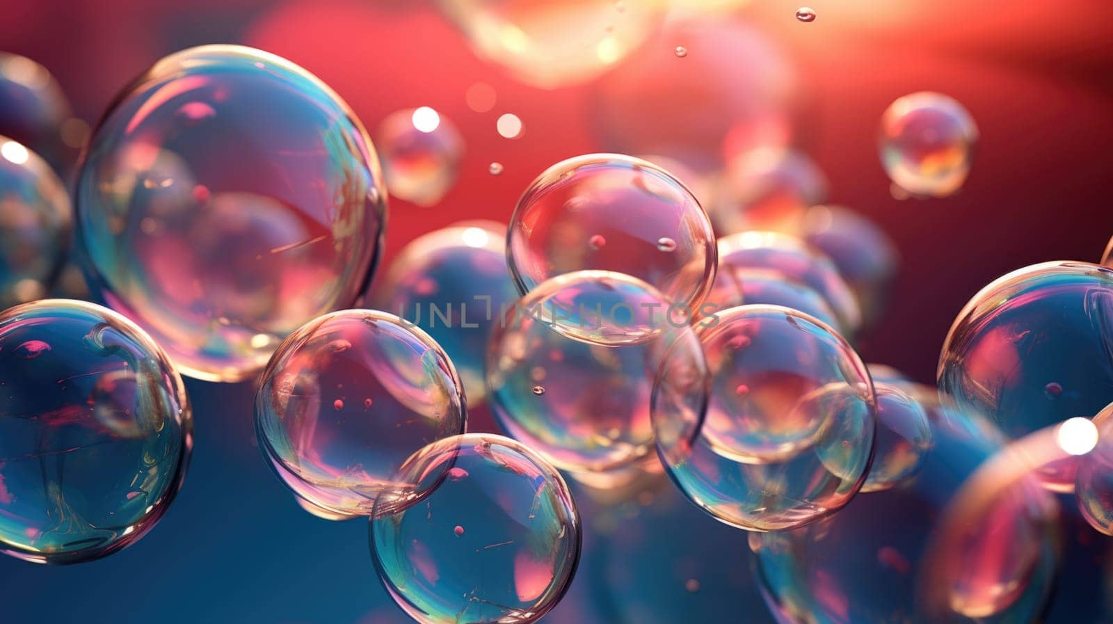 background with colorful and vibrant bubbles, ai