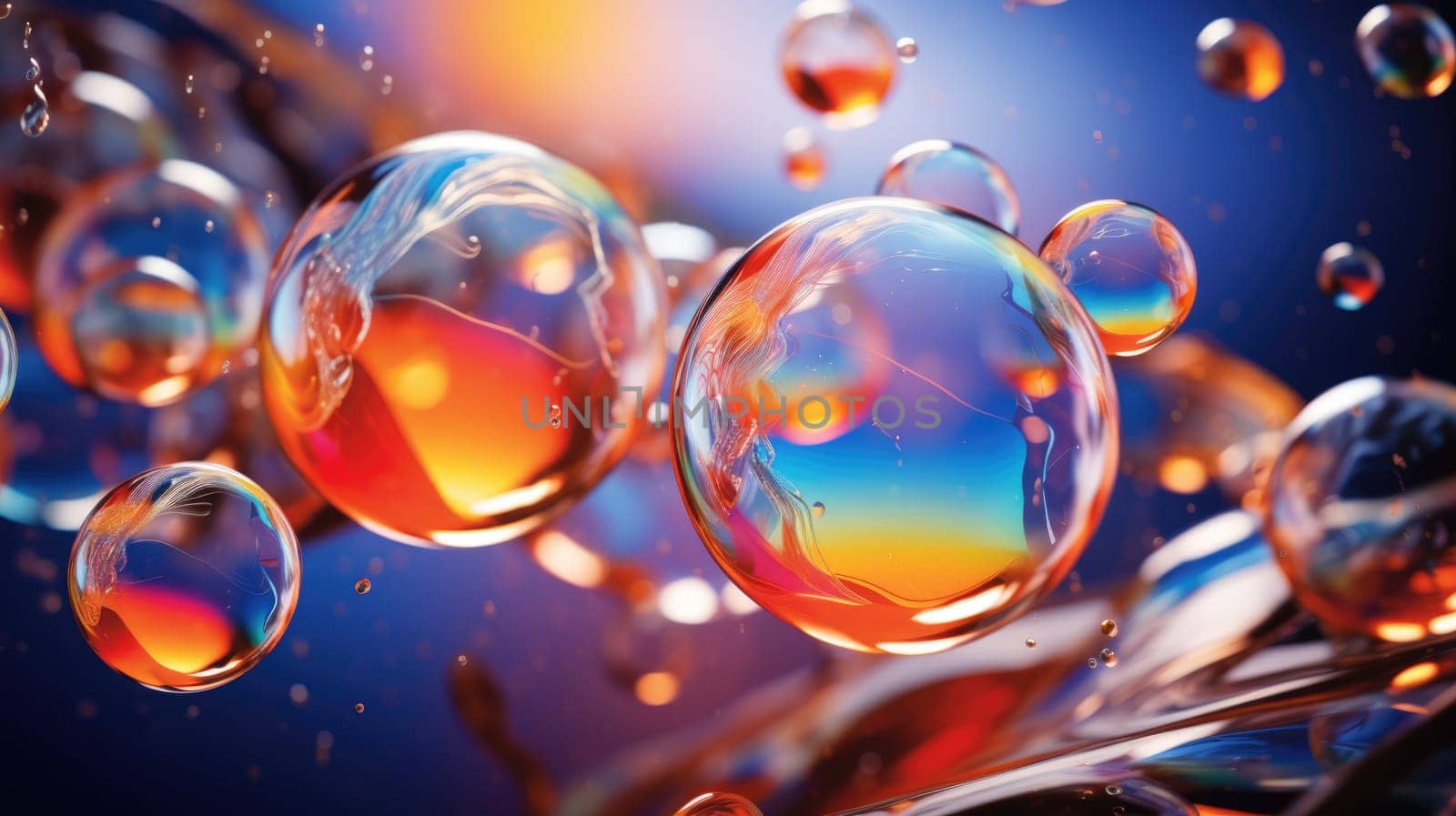 background with colorful and vibrant bubbles, ai
