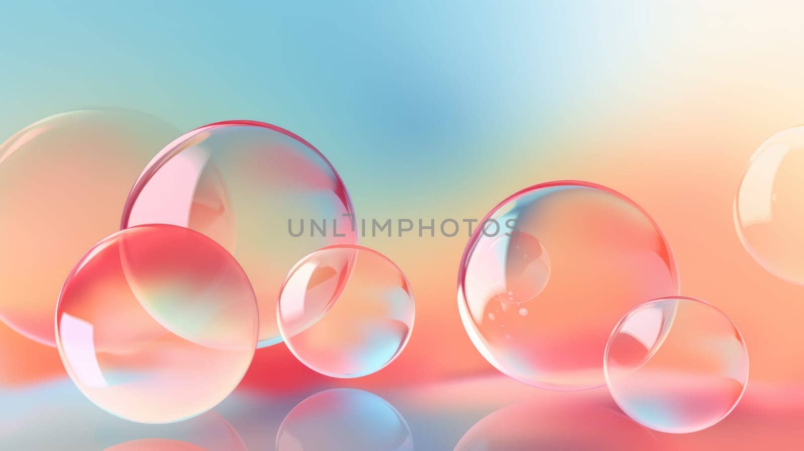 background with colorful and vibrant bubbles, ai