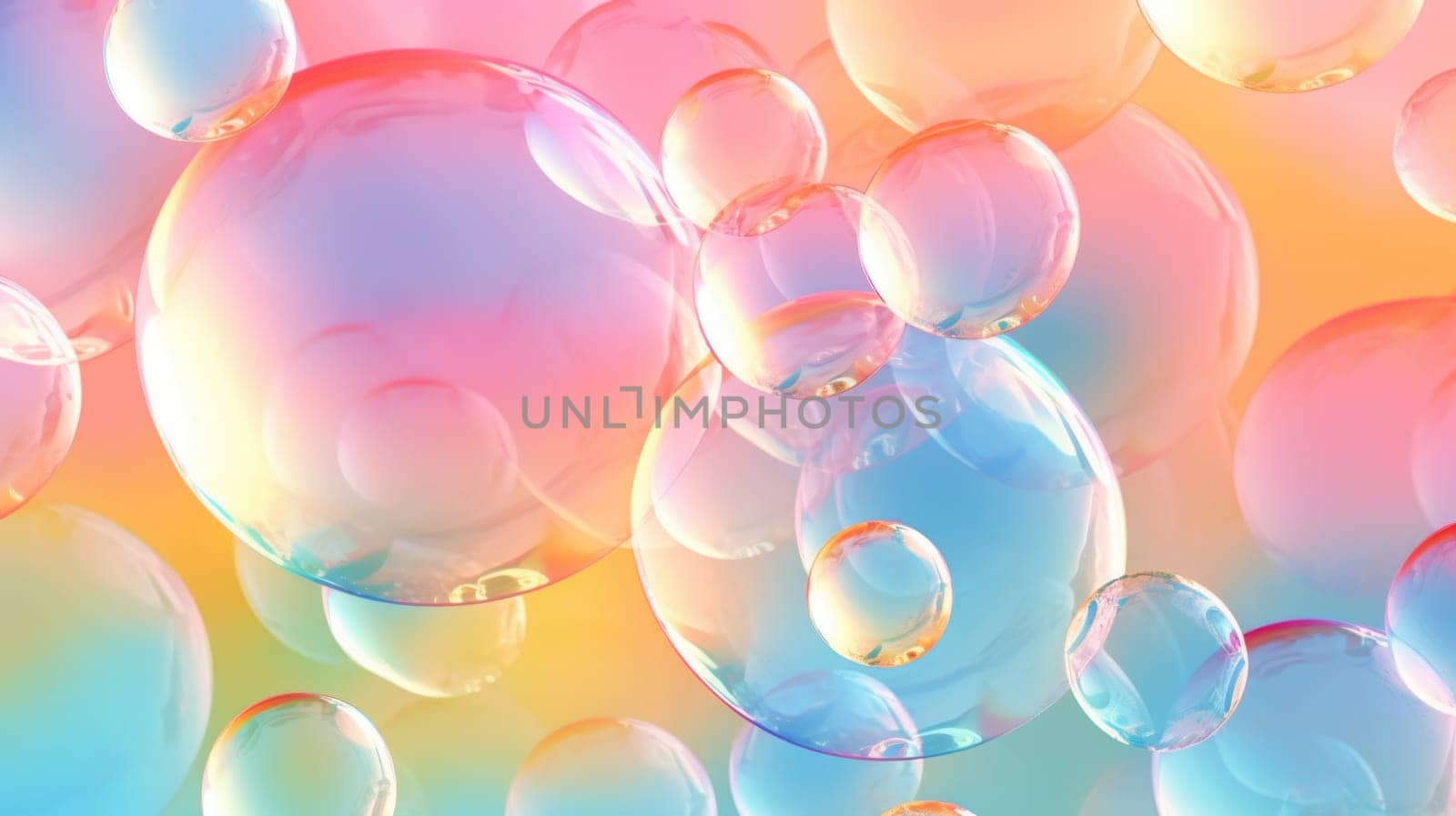 background with colorful and vibrant bubbles, ai