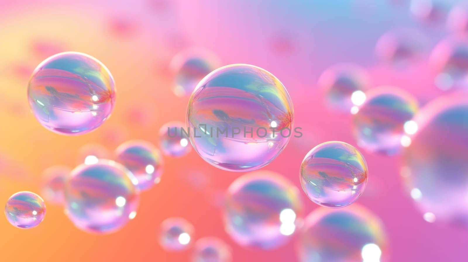 background with colorful and vibrant bubbles, ai