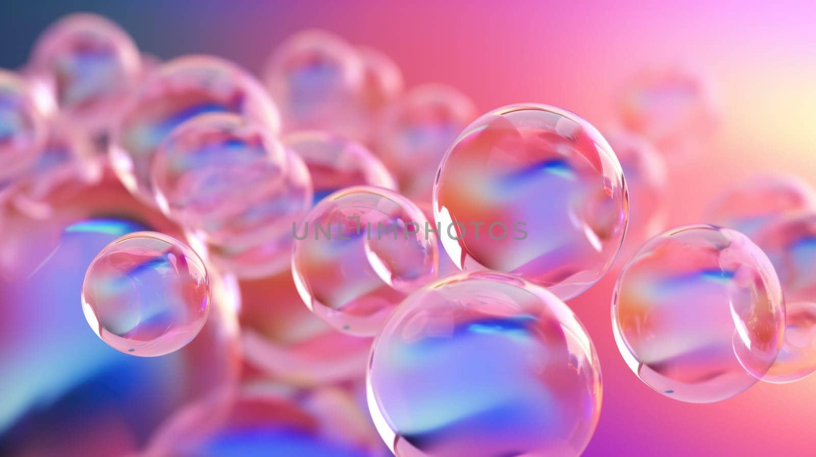 background with colorful and vibrant bubbles, ai