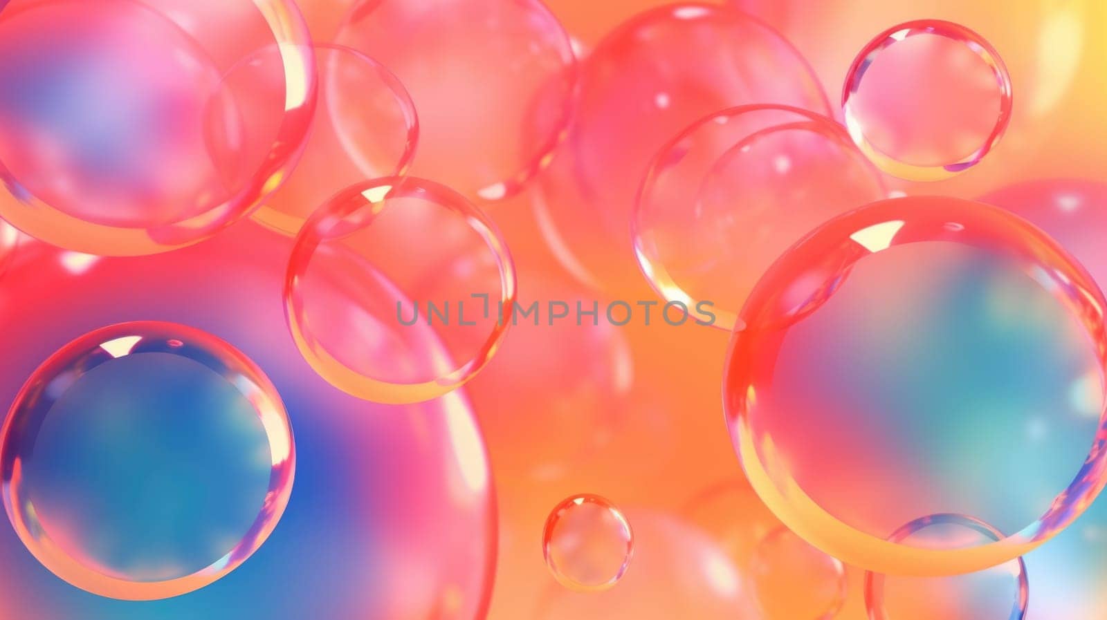 background with colorful and vibrant bubbles, ai