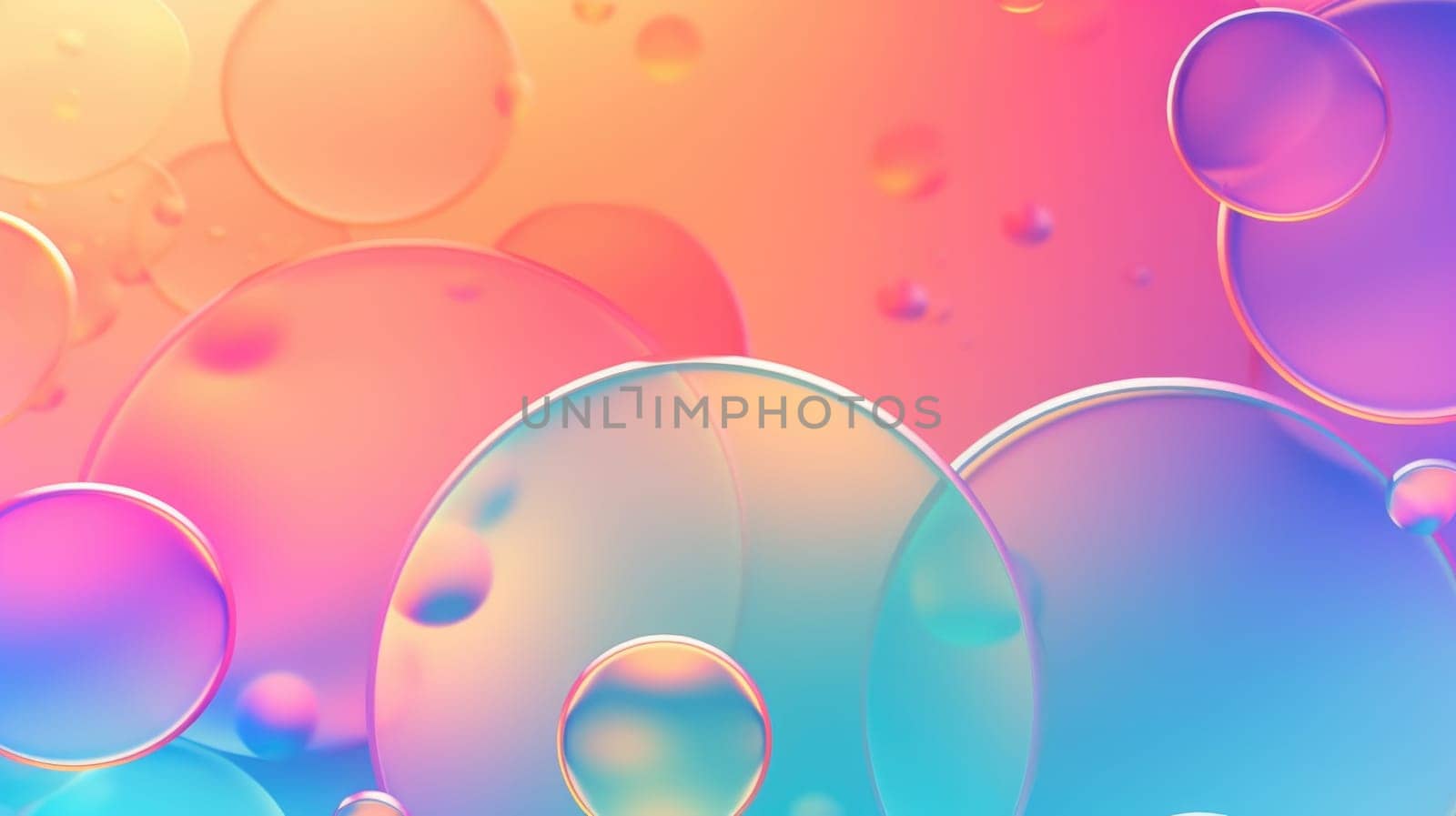 background with colorful and vibrant bubbles, ai