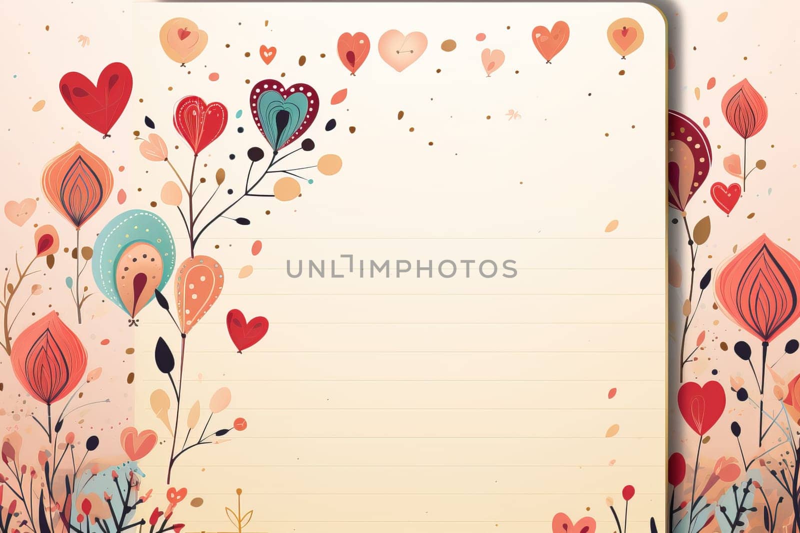 empty frame paper space blank with Valentine's Theme background, festival Valentines day, generative ai