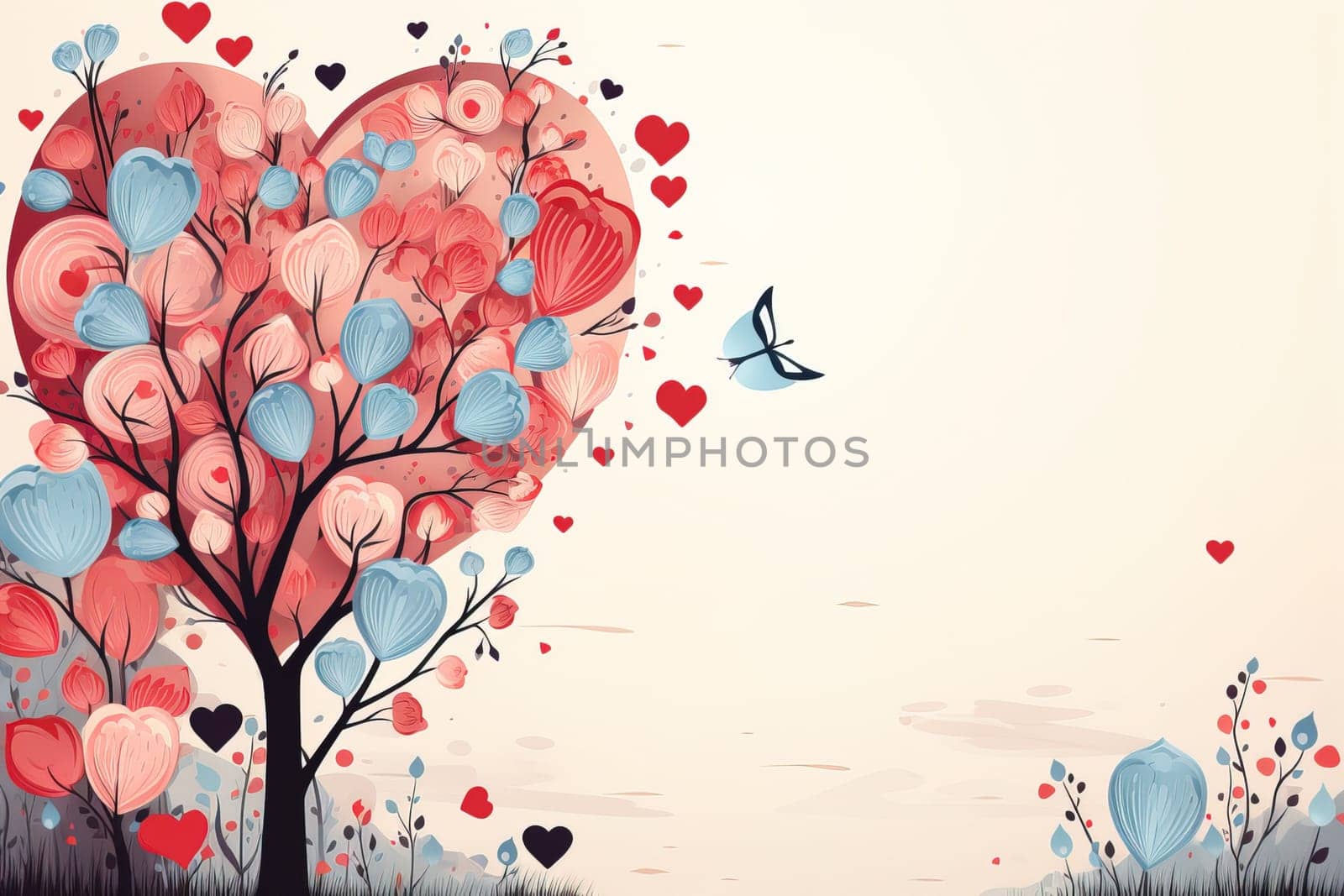 empty frame paper space blank with Valentine's Theme background, festival Valentines day, generative ai. by Manastrong