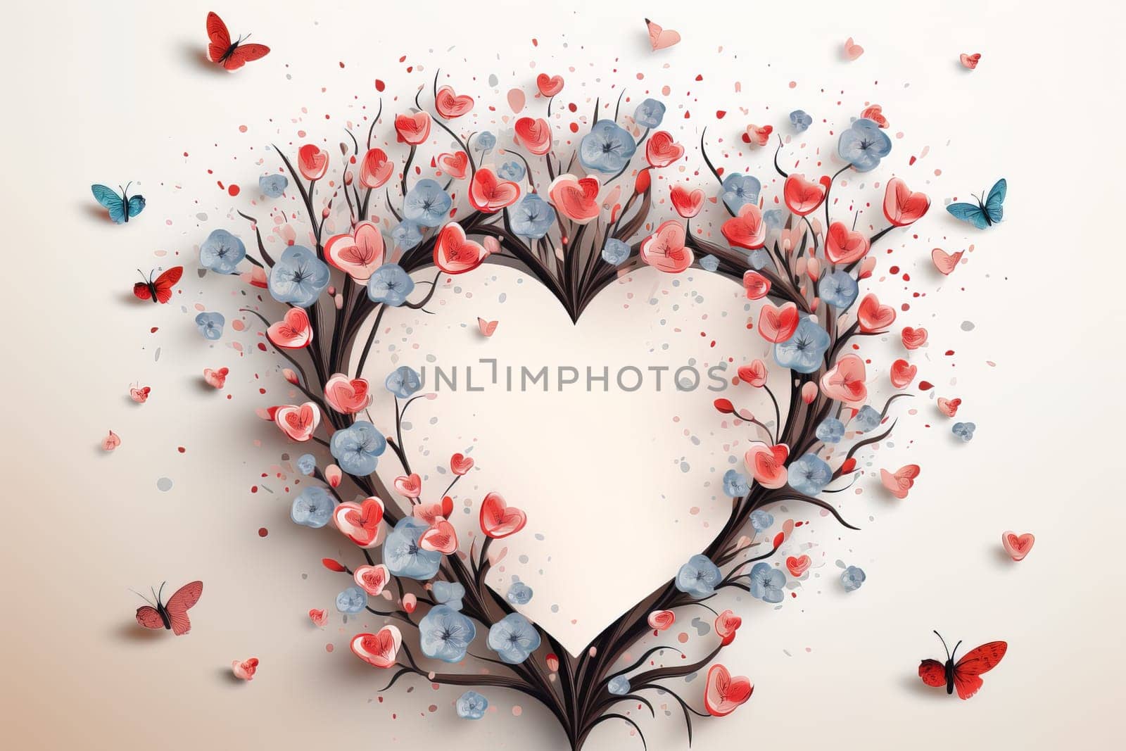 empty frame paper space blank with Valentine's Theme background, festival Valentines day, generative ai. by Manastrong