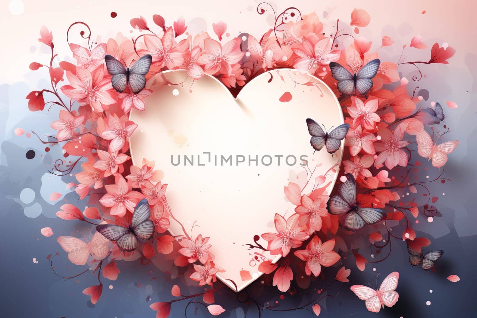 empty frame paper space blank with Valentine's Theme background, festival Valentines day, generative ai. by Manastrong