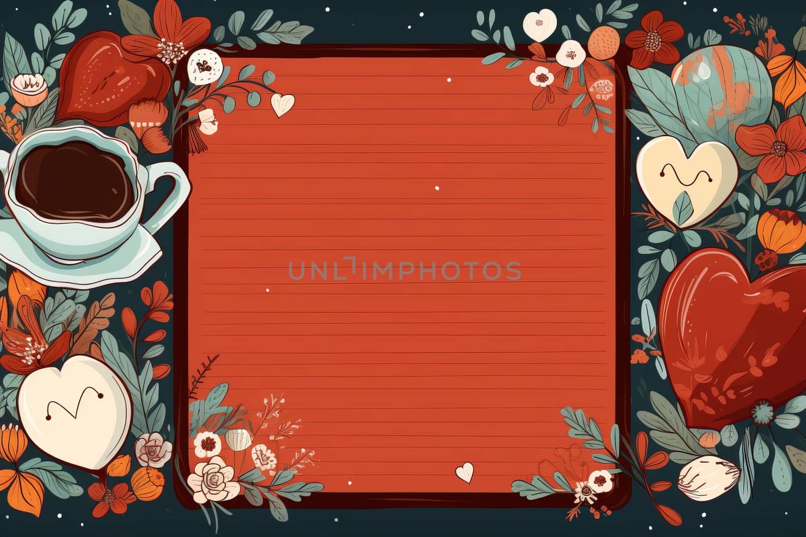 empty frame paper space blank with Valentine's Theme background, festival Valentines day, generative ai