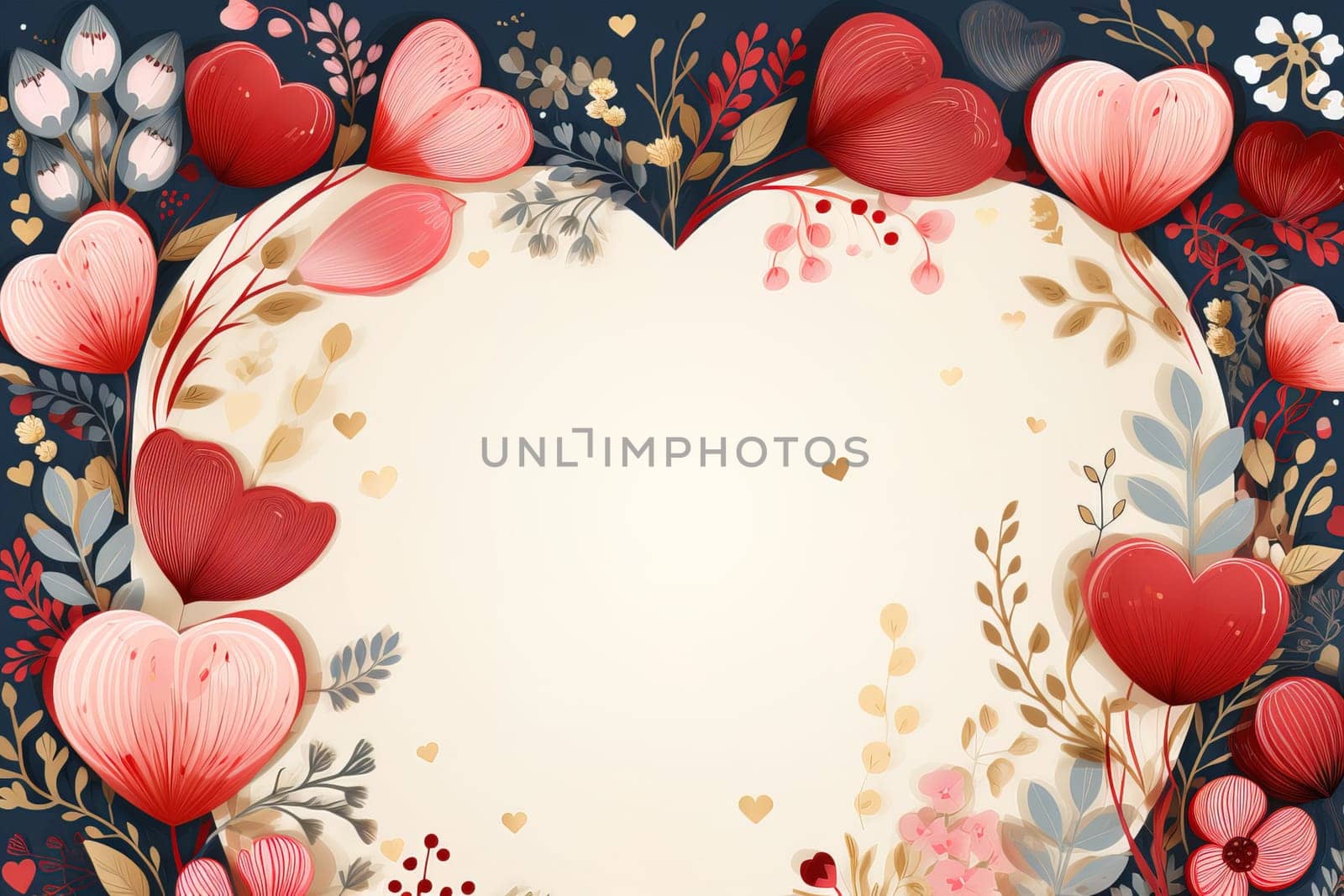 empty frame paper space blank with Valentine's Theme background, festival Valentines day, generative ai