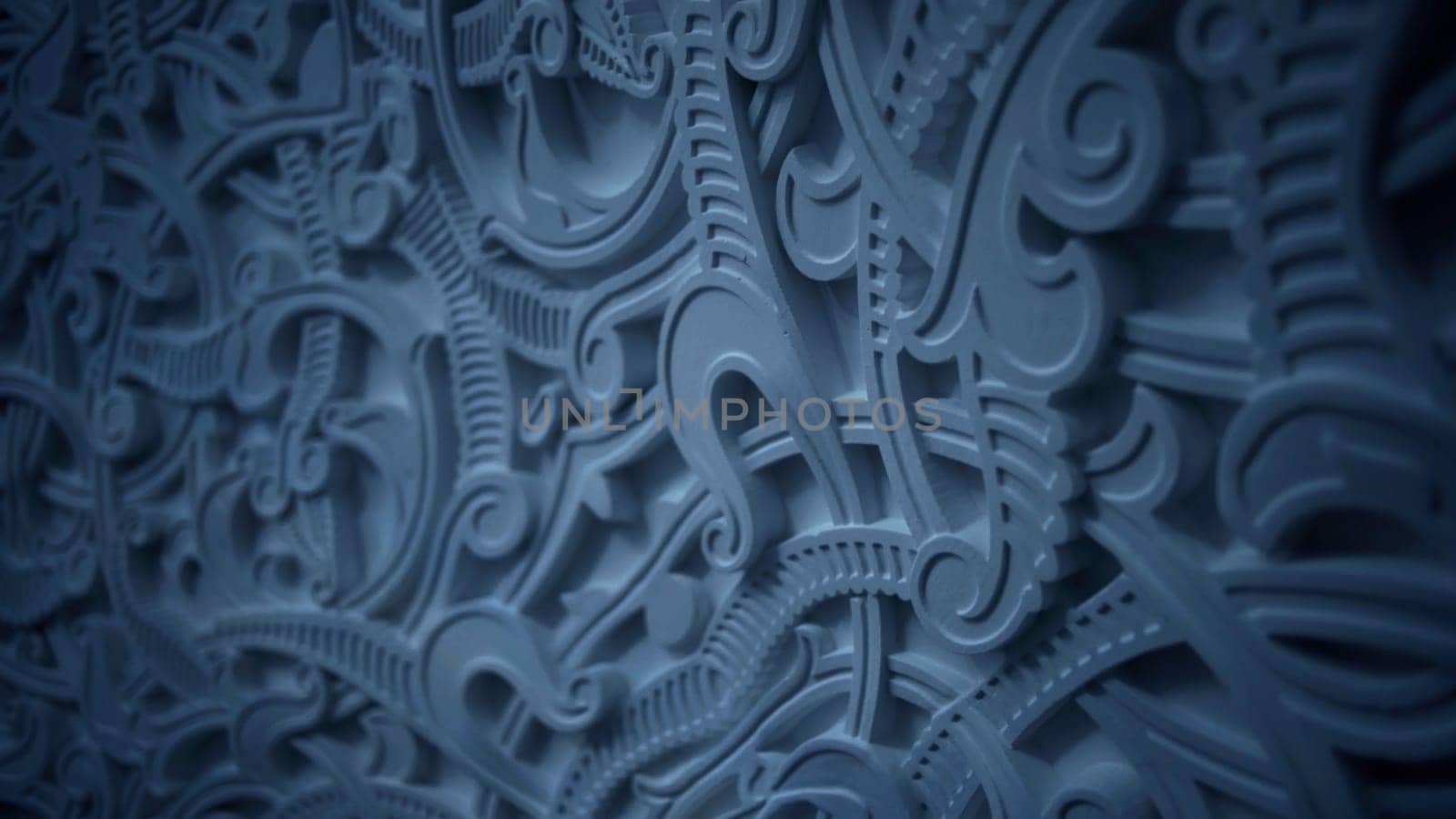 Decorated with cutout patterns, white walls and ornamented windows. Scene.White palace inside with interior and light walls. High quality FullHD footage