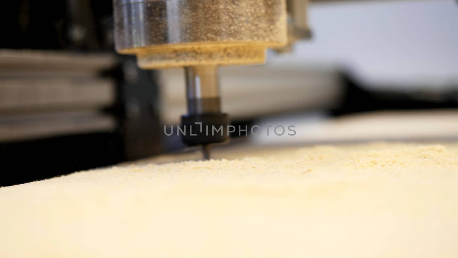 Painstaking work. Media.A CNC machine with special rods saws according to the sketch very quickly and deeply. High quality 4k footage