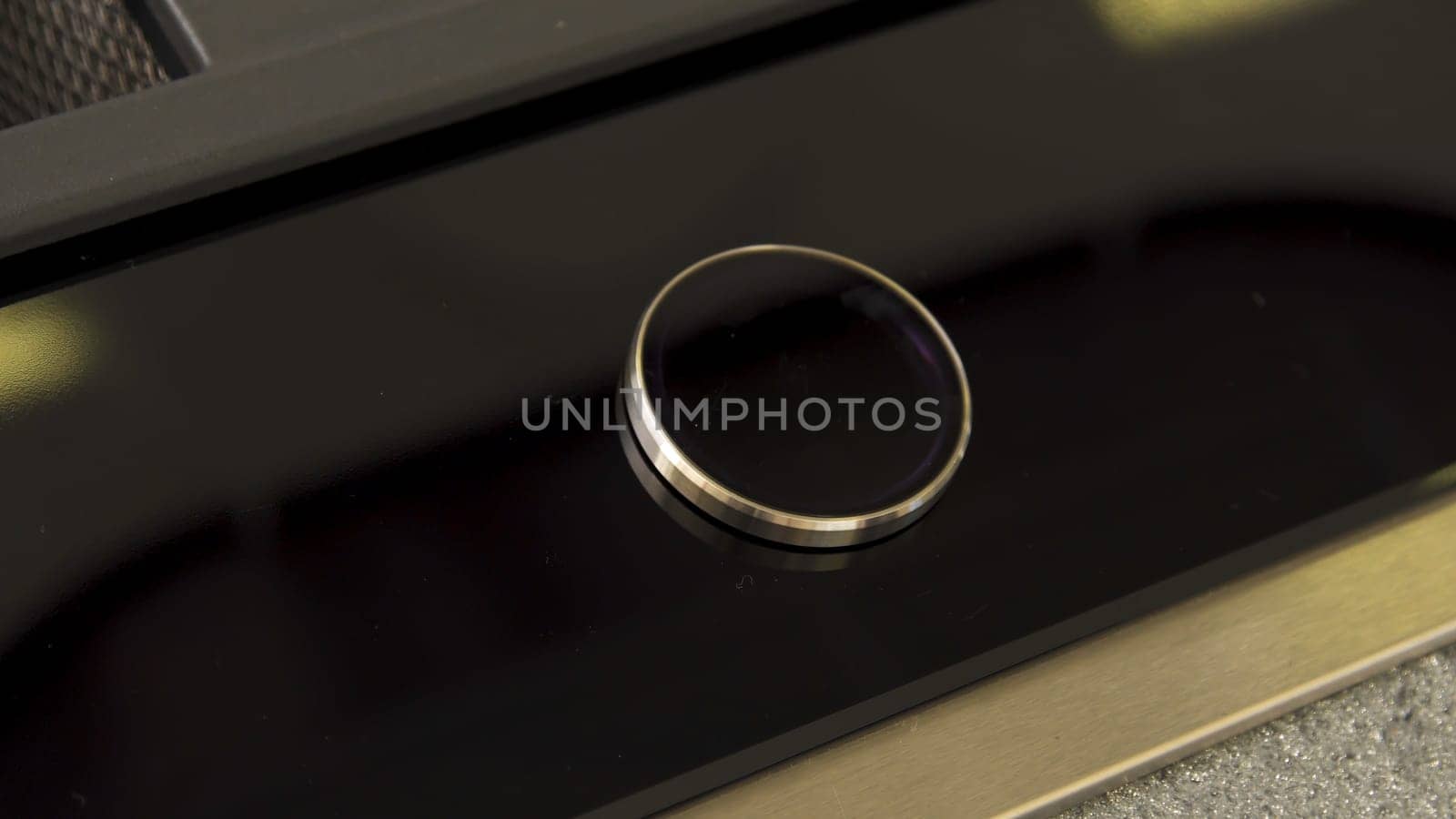 Close up of a modern induction stove control panel. Twist pad on a control sensor panel, modern technologies for the kitchen.