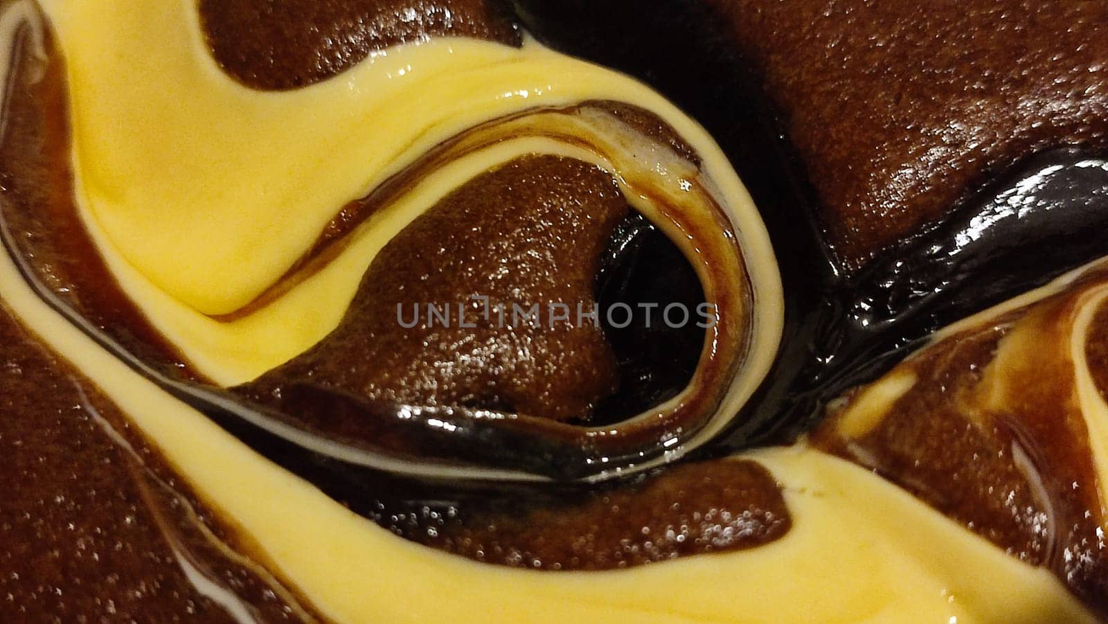 chocolate cake sponge cake with yellow cream, dessert sweets food. High quality photo