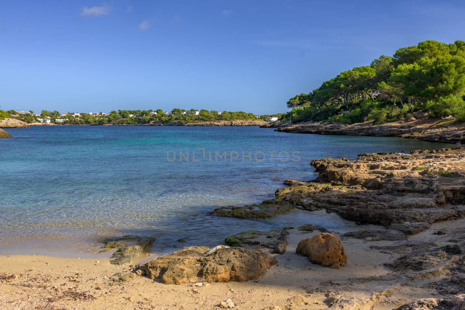 panoramic view of a small beach in mallorca,balearic islands,