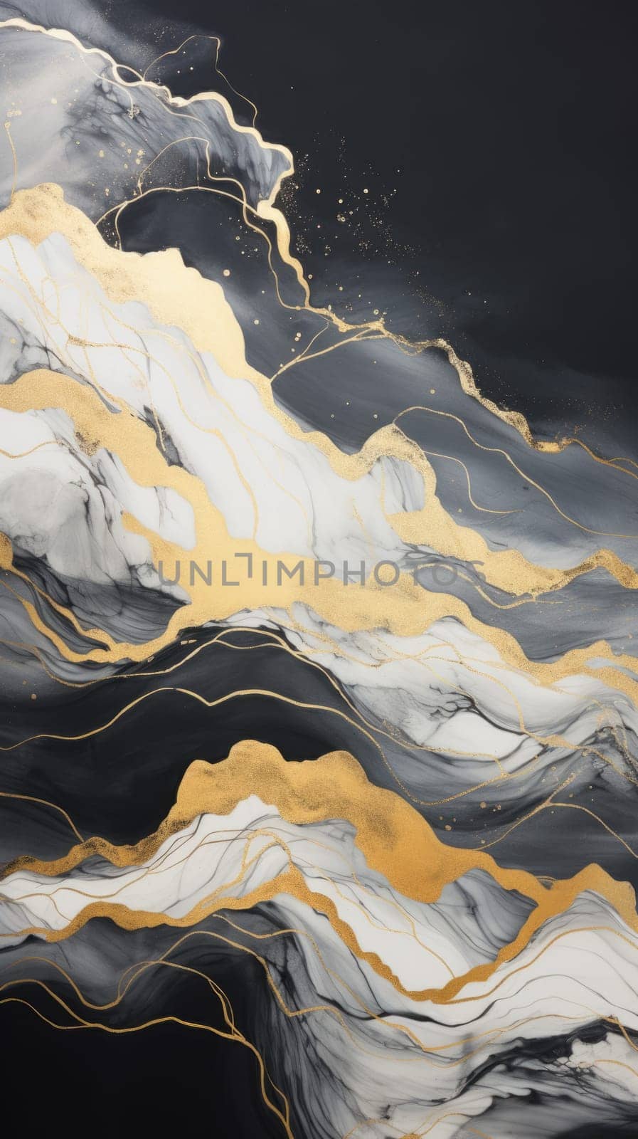 abstract mountains landscape in chinese ink painting style, ai