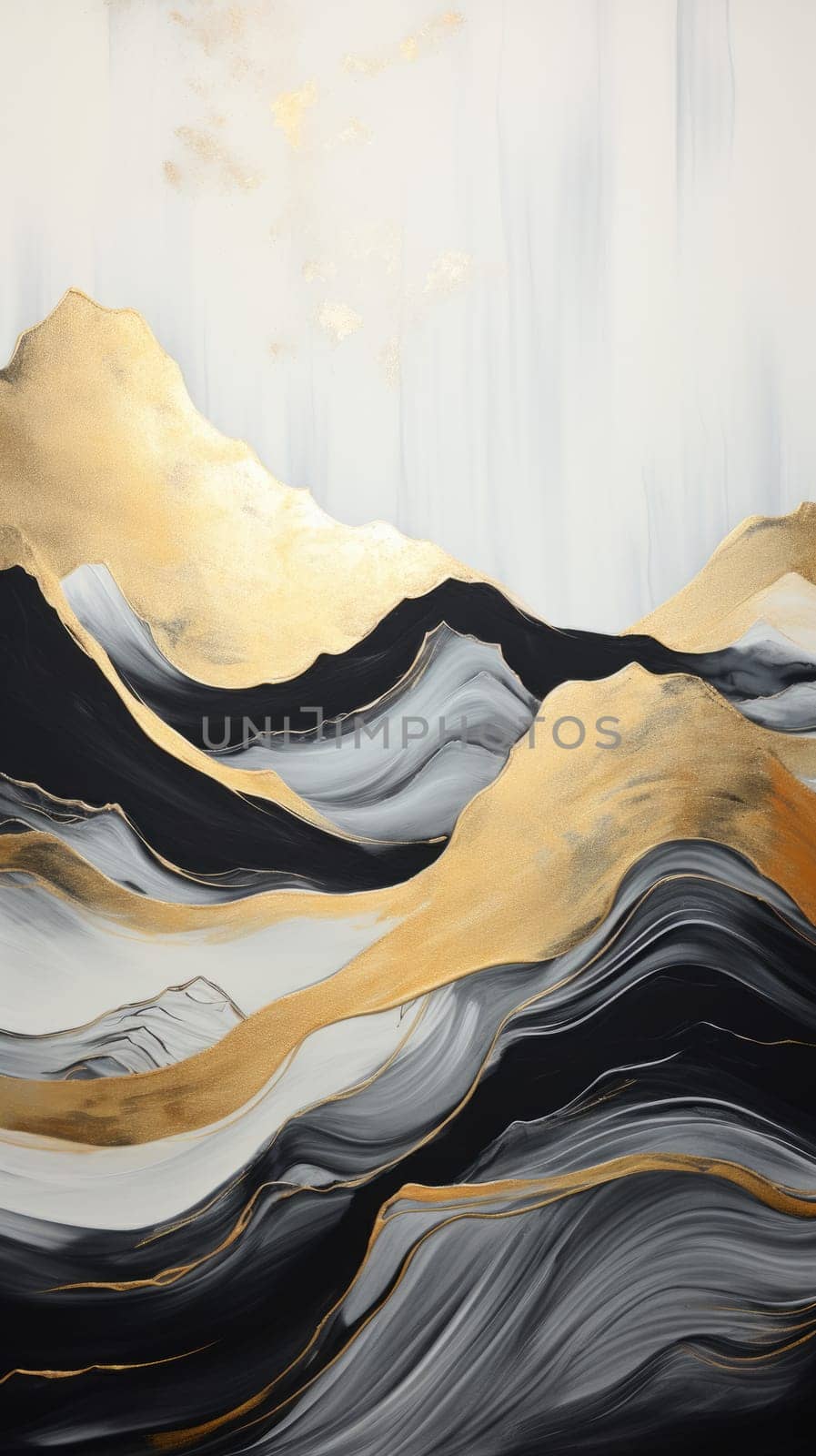 abstract mountains landscape in chinese ink painting style, ai
