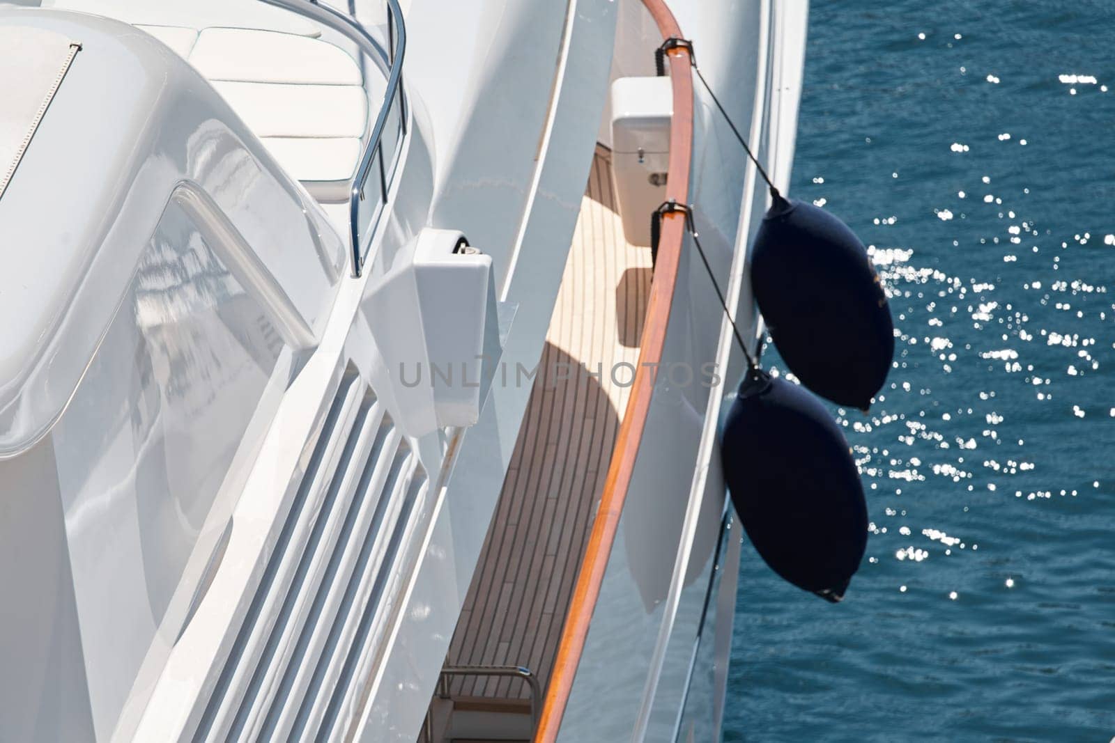 huge luxury yacht at sunny day, the famous motorboat exhibition in the principality. High quality photo