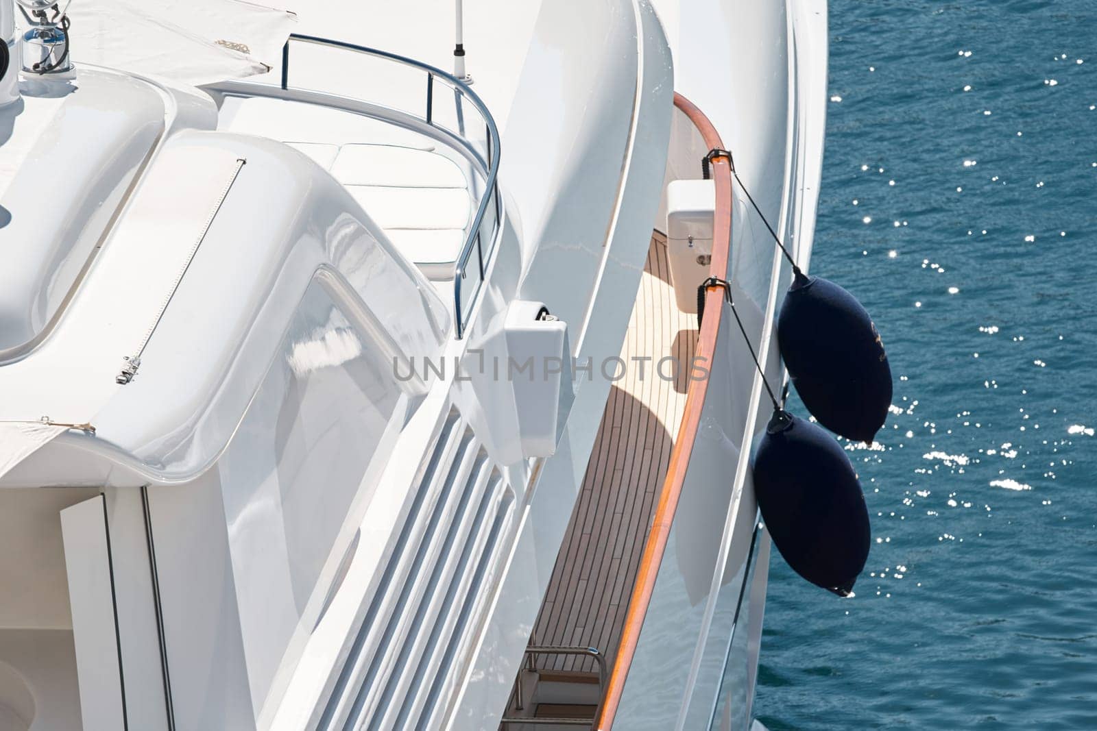 huge luxury yacht at sunny day, the famous motorboat exhibition in the principality by vladimirdrozdin