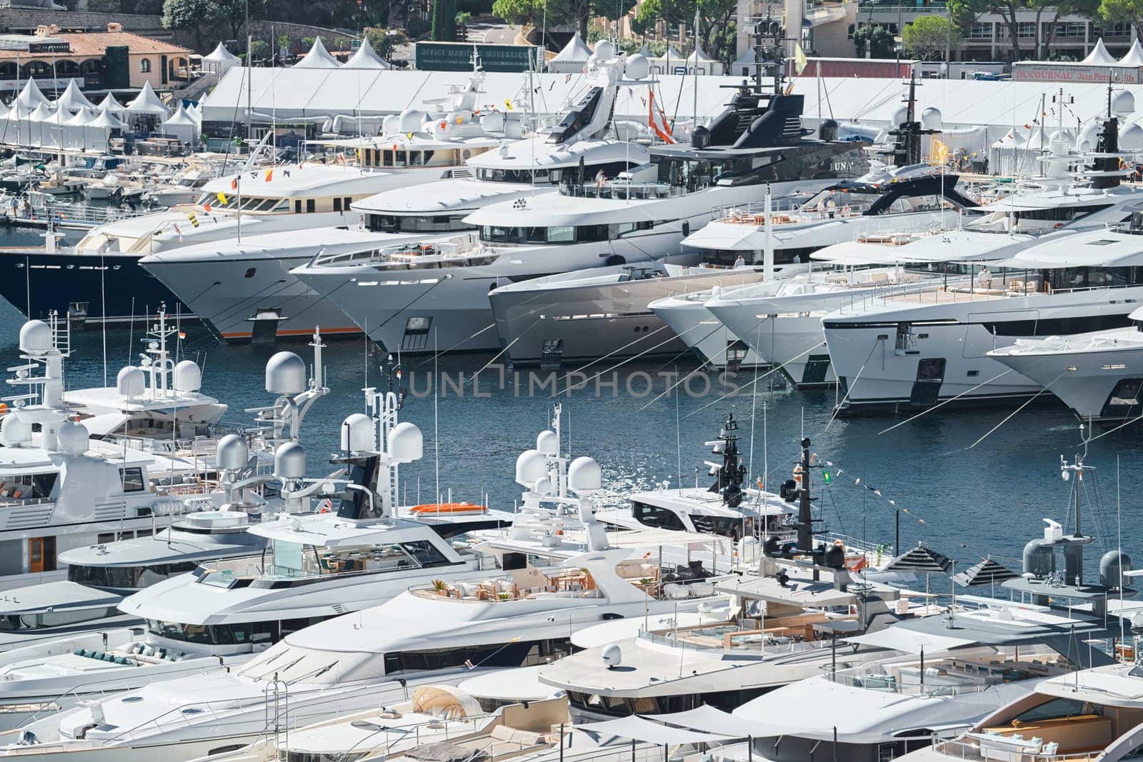 a lot of luxury yachts at the famous motorboat exhibition in the principality, the most expensive boats for the richest people around the world, yacht brokers by vladimirdrozdin