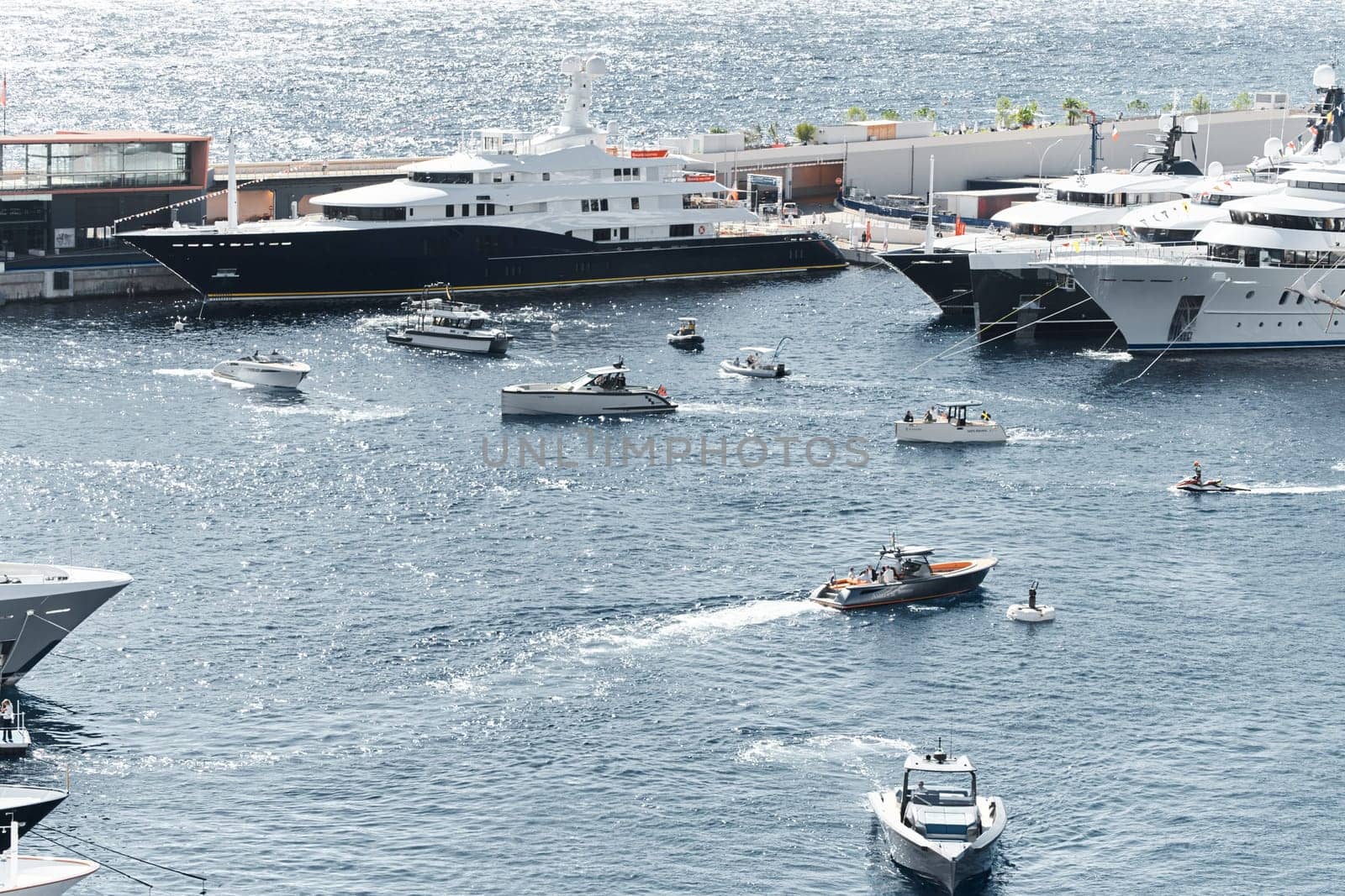 a lot of luxury yachts at the famous motorboat exhibition in the principality, the most expensive boats for the richest people around the world, yacht brokers by vladimirdrozdin