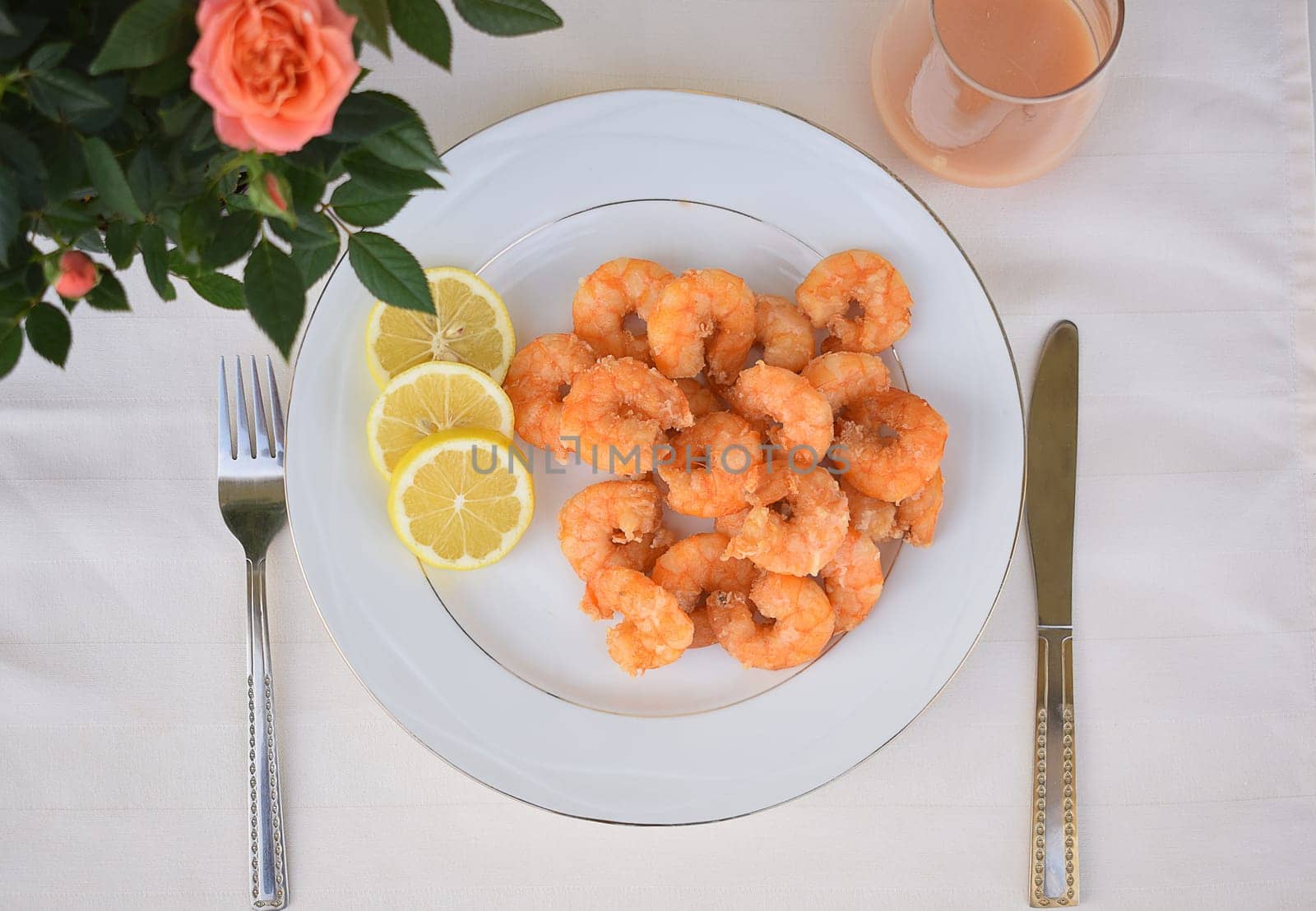 Top view of delicious shrimp by artemisagajda