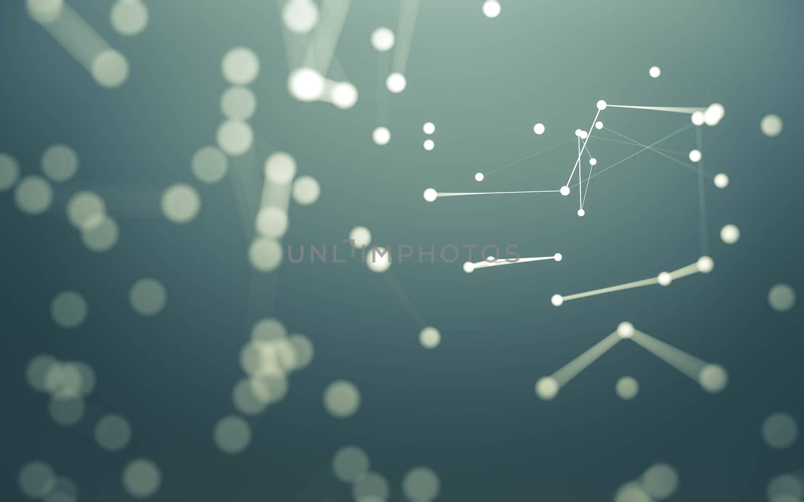 Abstract background. Molecules technology with polygonal shapes, connecting dots and lines. Connection structure. Big data visualization.  by teerawit