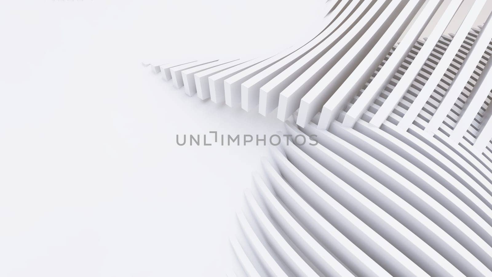 Abstract Curved Shapes. White Circular Background. Abstract background. 3d illustration