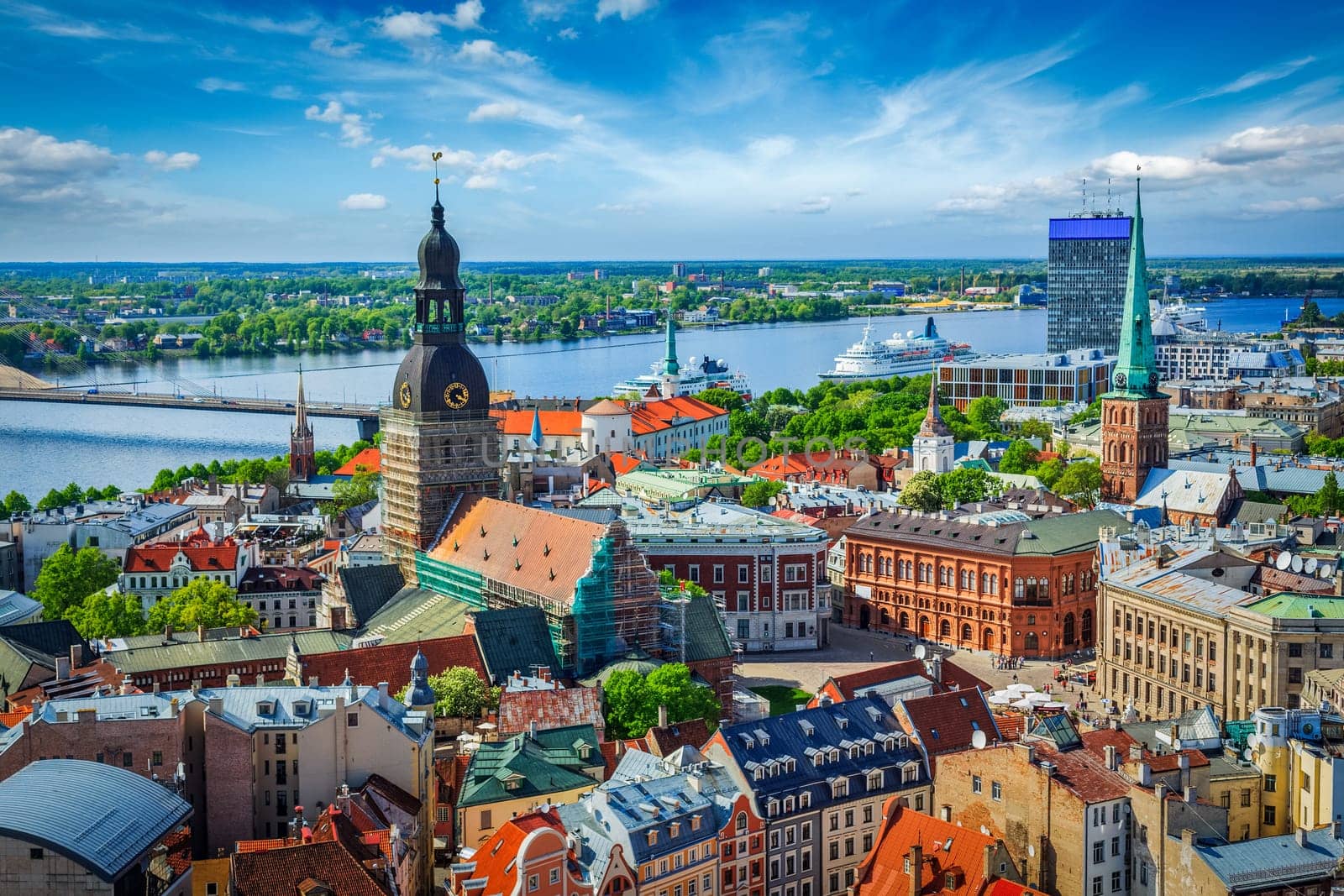 View of Riga center from St. Peter's Church, Riga, Latvia by dimol