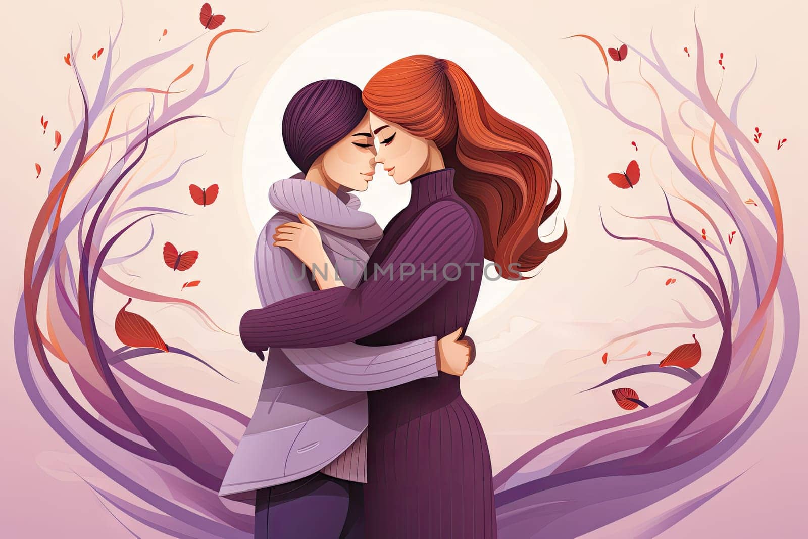 Embrace International Women's Day of Justice 2024, ideas of sisterhood and girl power. woman hugging herself Women's banner March 8, embrace equality. women's empowerment movement.by Generative AI.