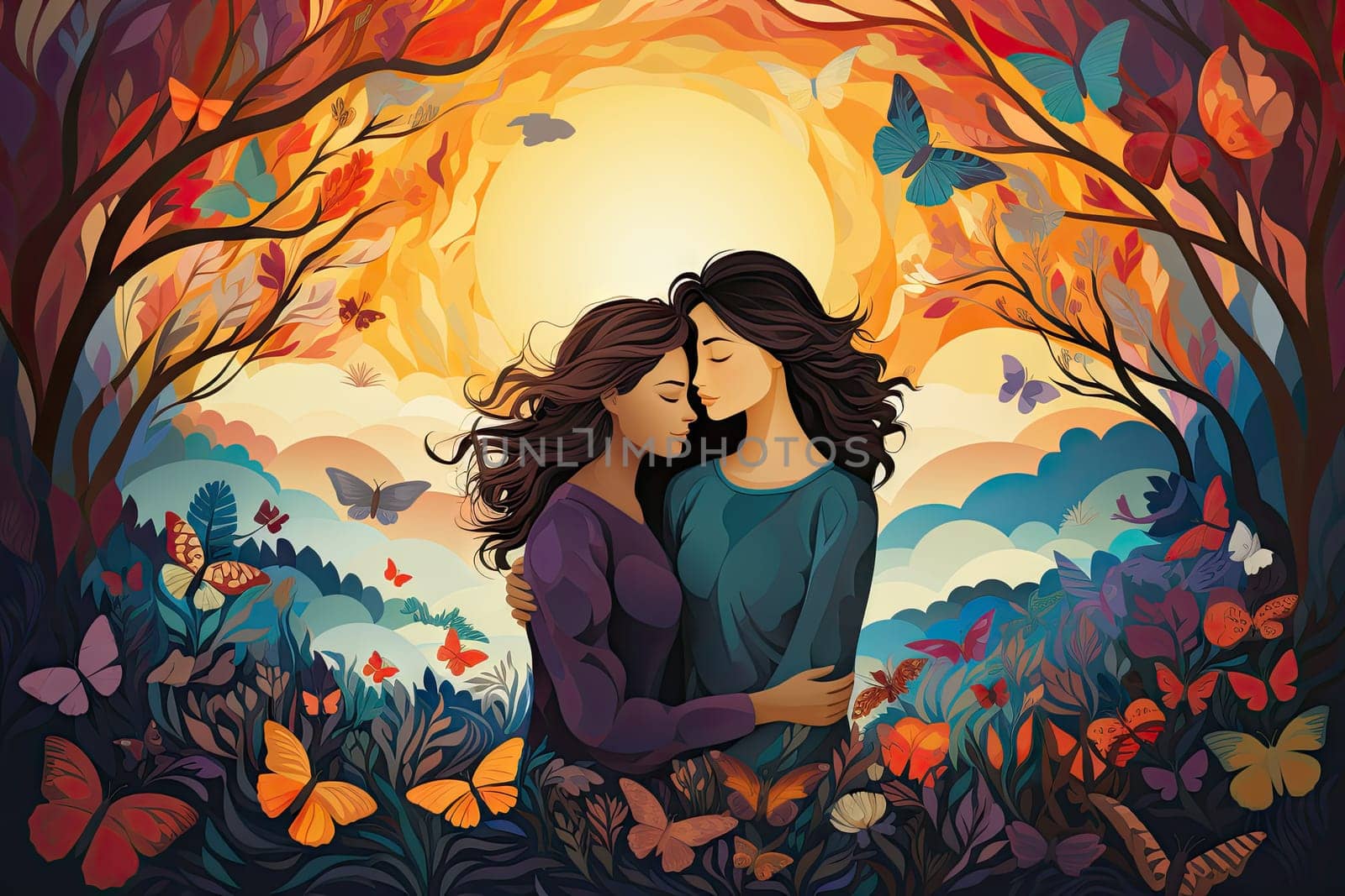 Embrace International Women's Day of Justice 2024, ideas of sisterhood and girl power. woman hugging herself Women's banner March 8, embrace equality. women's empowerment movement.by Generative AI.