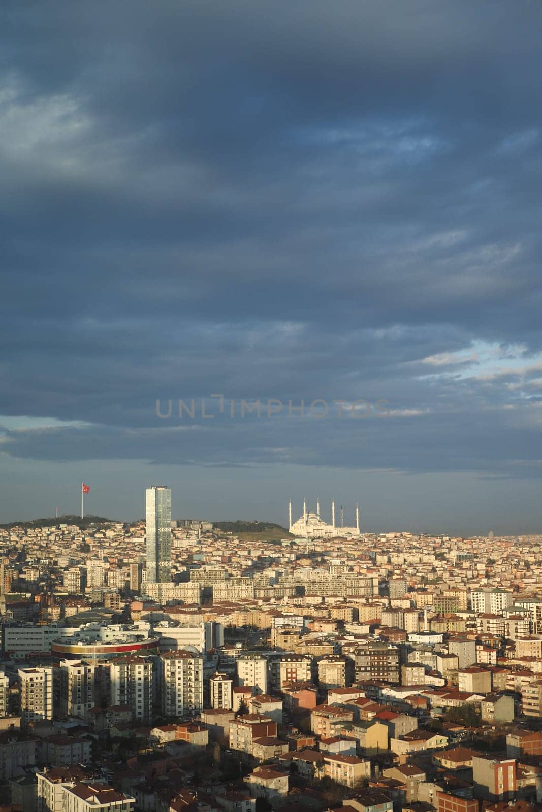 Arial View of Istanbul residential buildings .