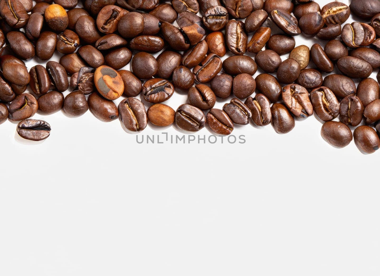 coffee seed frame with white copy space background