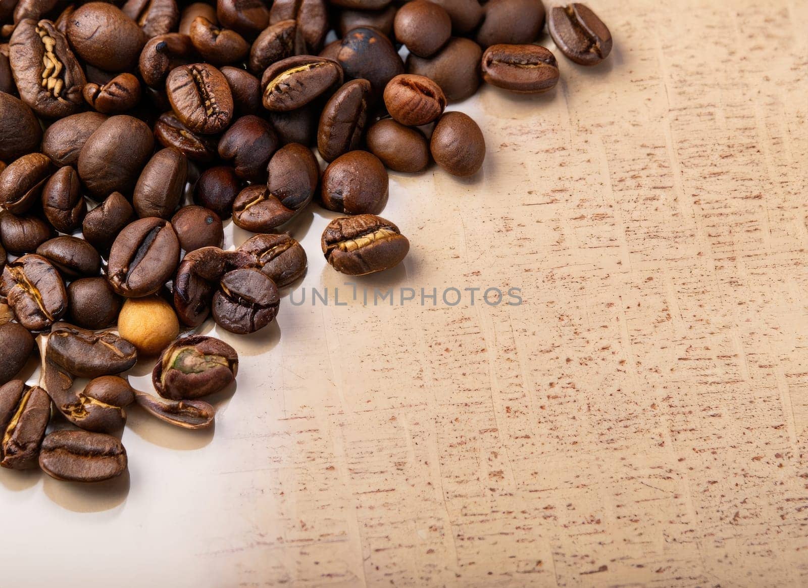 coffee seed frame with white copy space background