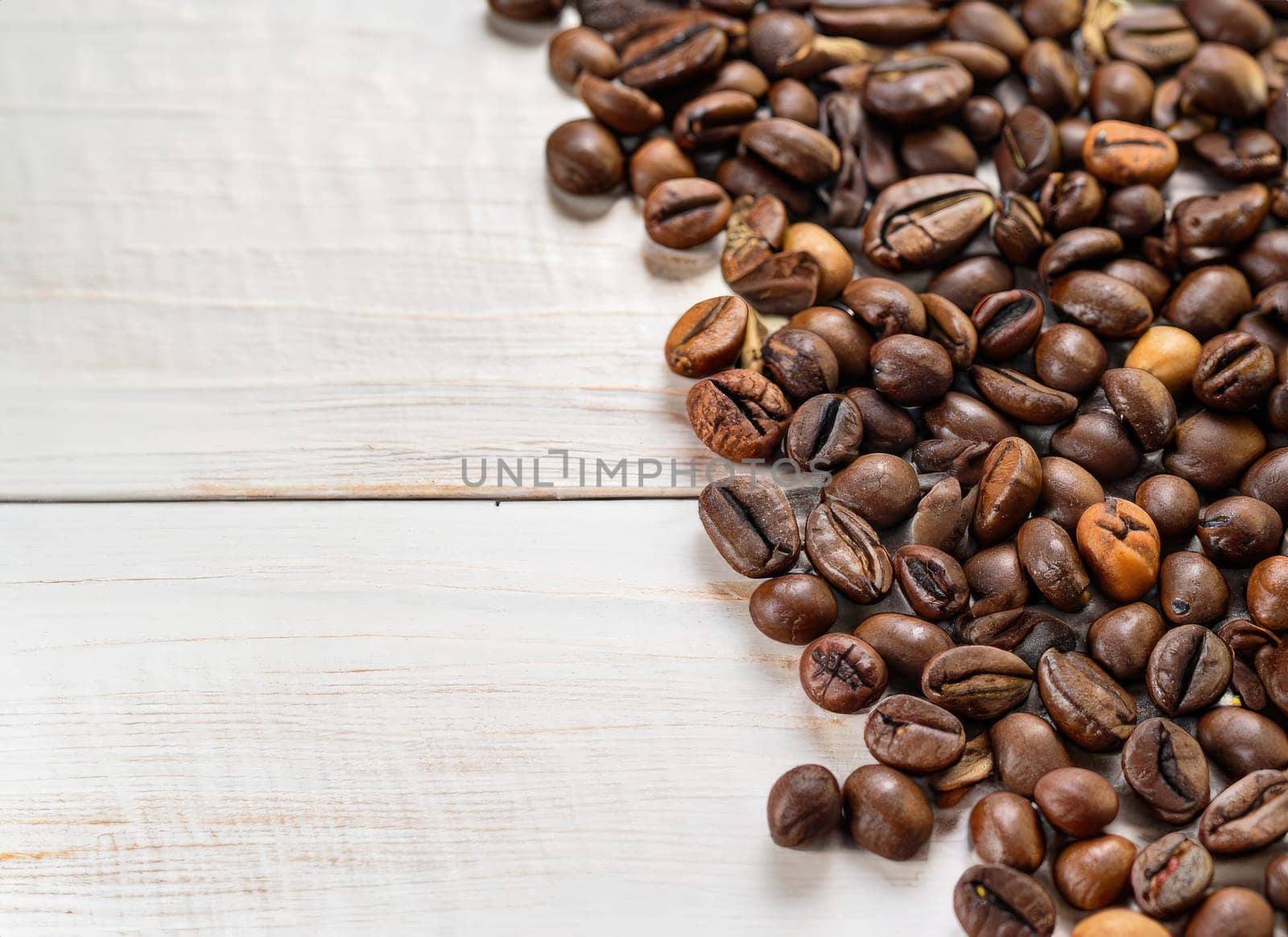 coffee seed frame with white copy space background